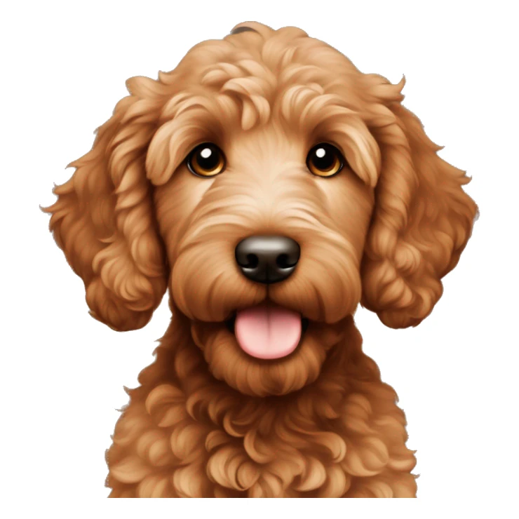 Reddish brown goldendoodle puppy sticker
