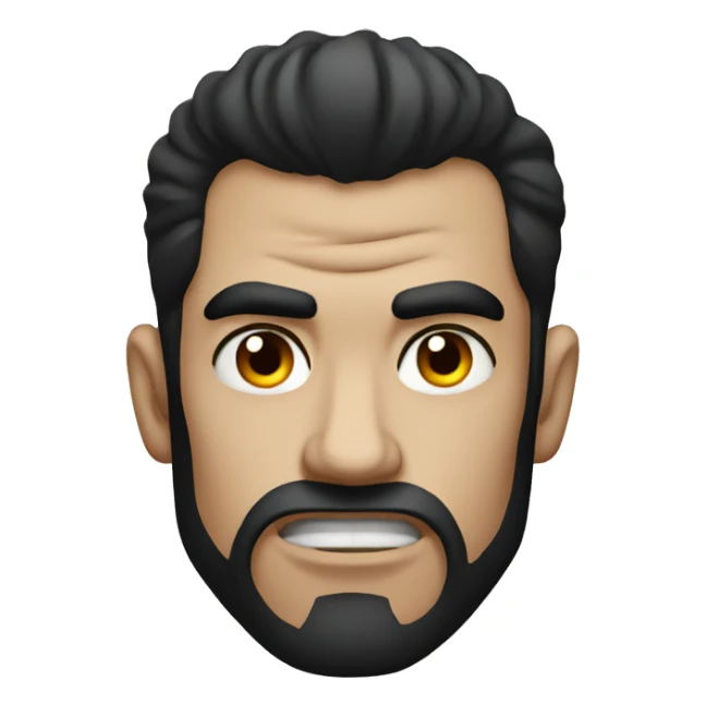 dark haired tattoo guy looking angry sticker