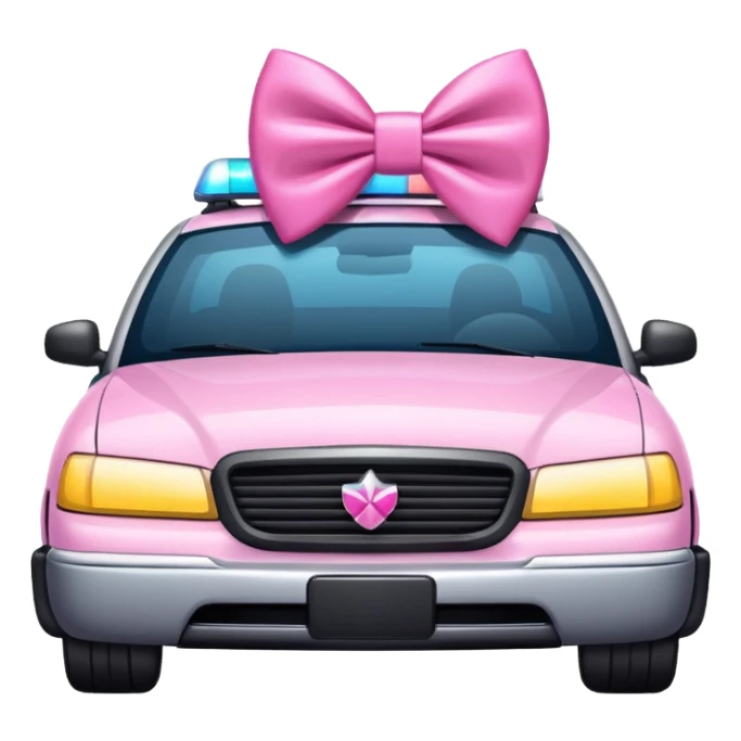 Cop car wearing girly bow sticker