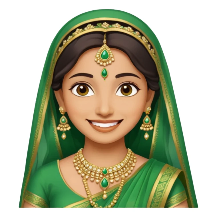 Indian bride in green saree sticker