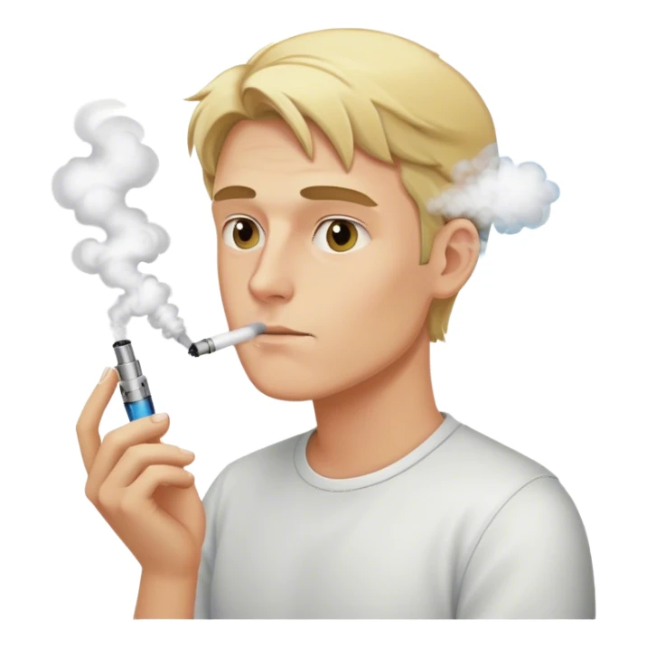 Blonde man vaping sticker
