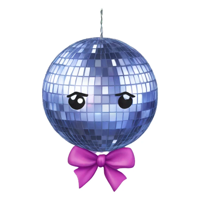 Disco ball with a bow  sticker