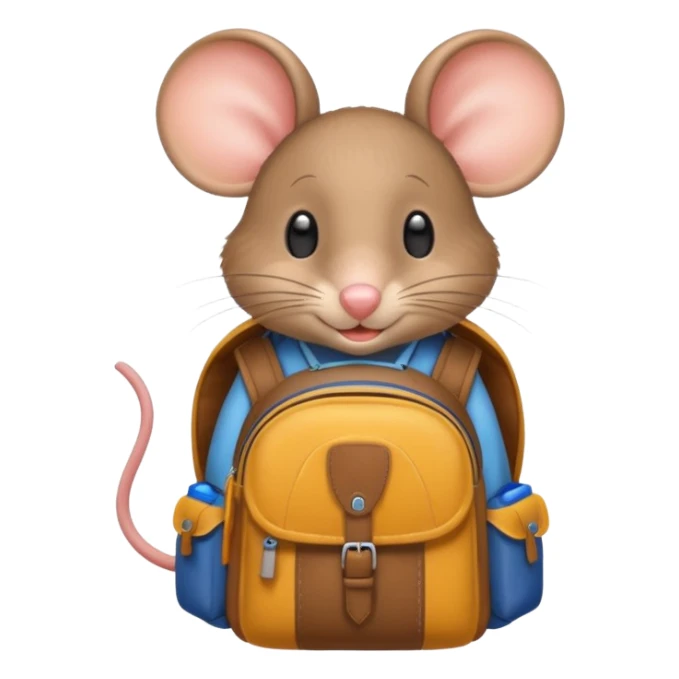 Souris qui va à l'école sticker