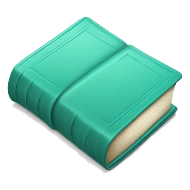 Realistic isolated turquoise book laying down flat. sticker