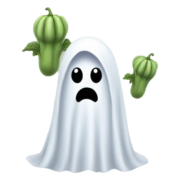 Ghost thinking of egg plants sticker