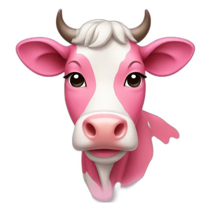 A cow in pink sticker
