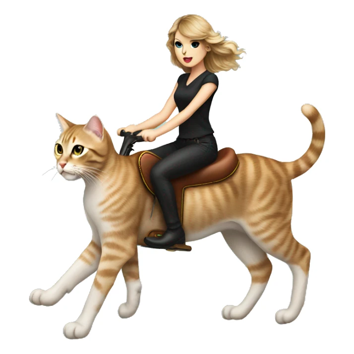 Taylor swift riding a cat sticker