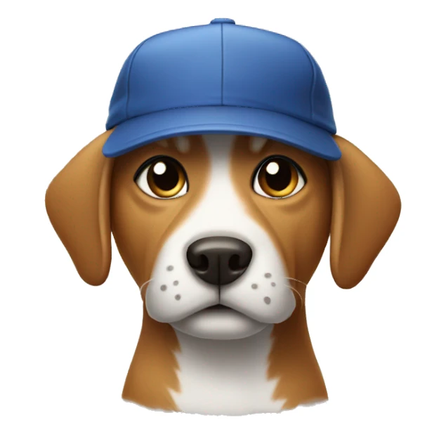 Dog with cap sticker