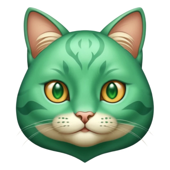 Emerald cat with face  sticker