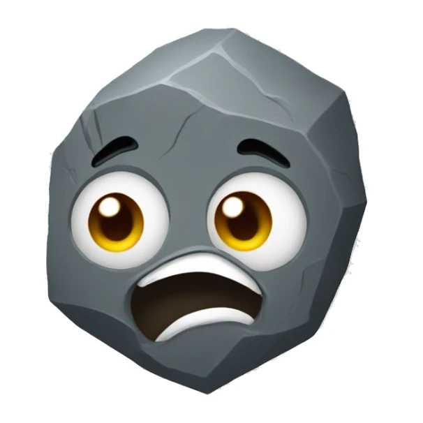 Rock with a derpy face sticker