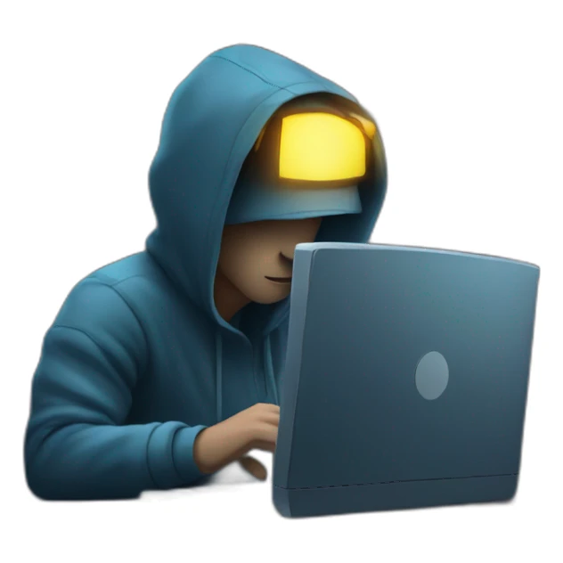 Hacker on computer at night sticker