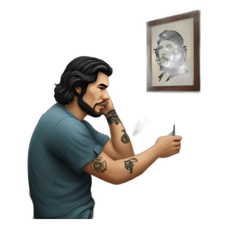 Che Guevara doing a tattoo sticker