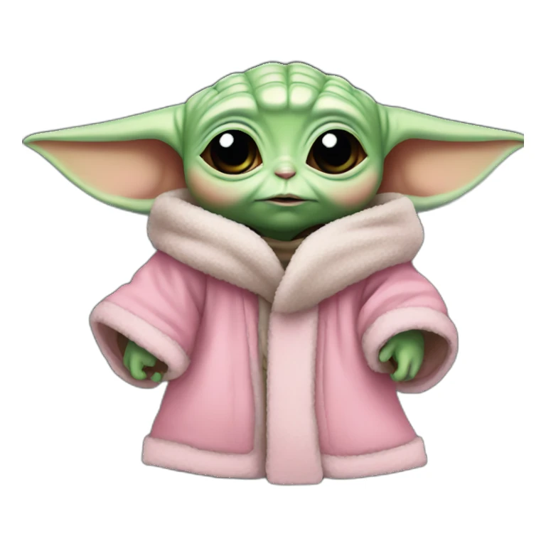 baby yoda in pink sticker