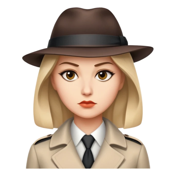 Штирлиц in a classic spy outfit, serious expression sticker
