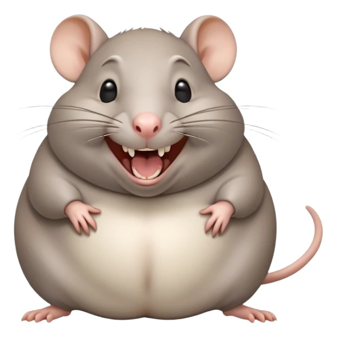 Fat Gray rat that’s laughing  sticker
