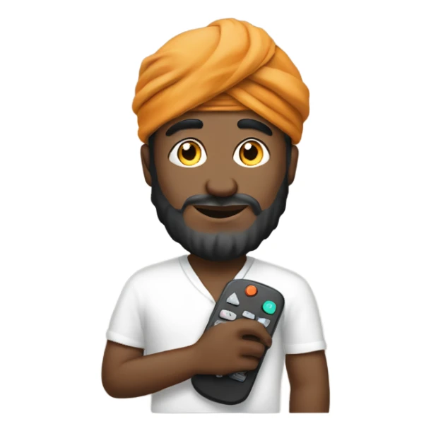 Man in turban with remote in hand sticker