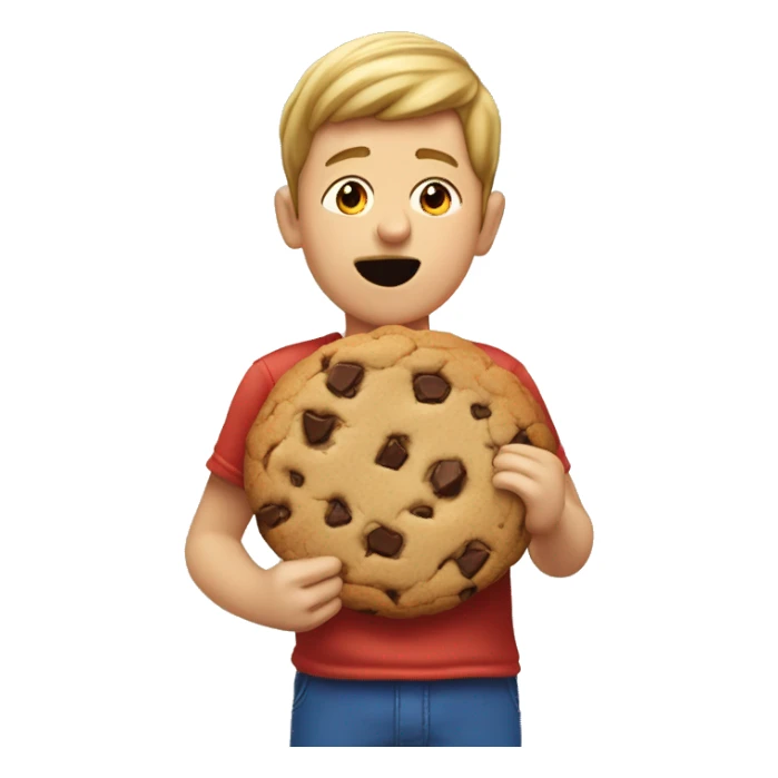 The rizzler eating a tesco double chunk chocolate chip cookie  sticker