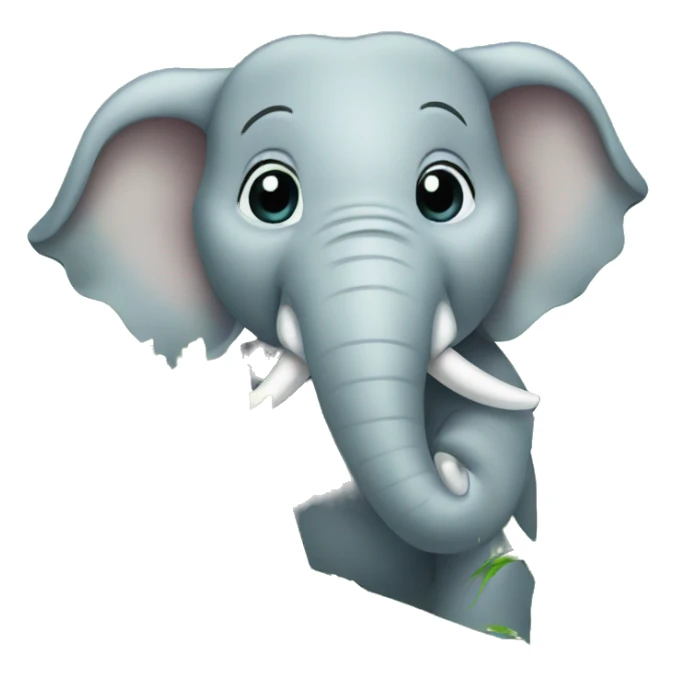 Elephant eating sugarcane sticker
