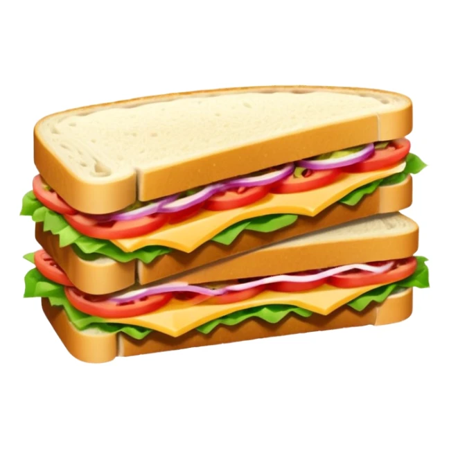 a sandwich cut in half diagonally sticker