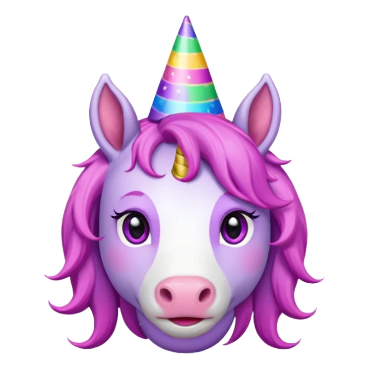 unicorn face cute wearing hat sticker