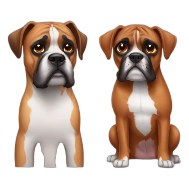 bird and boxer dog in love sticker