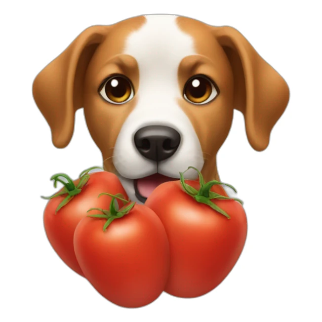 Dog with tomatoes sticker