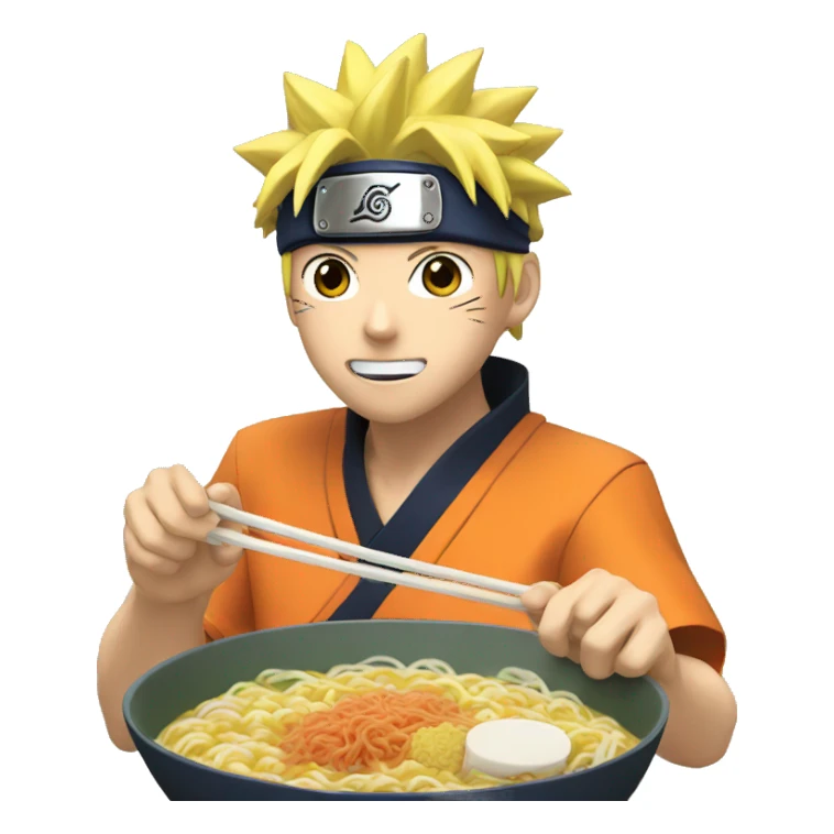 Naruto eating ramen sticker