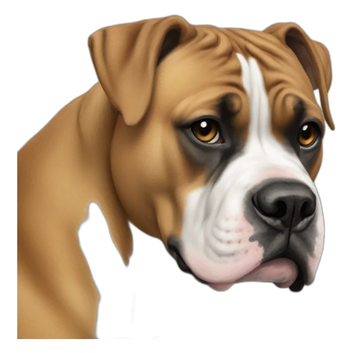 all white american boxer x bully sticker