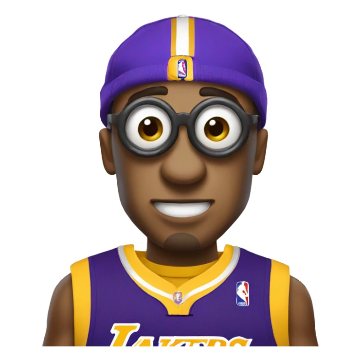 minion wearing lakers jerssey sticker
