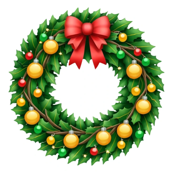 Christmas wreath with Twinkle lights sticker