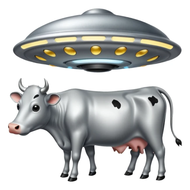 НЛО с коровой  sticker