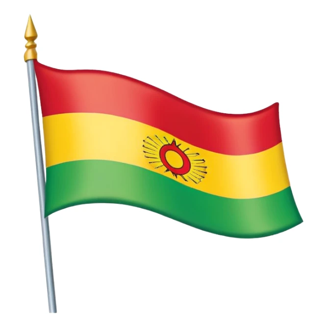 Kurdish flag waving, bright colors, simple style sticker
