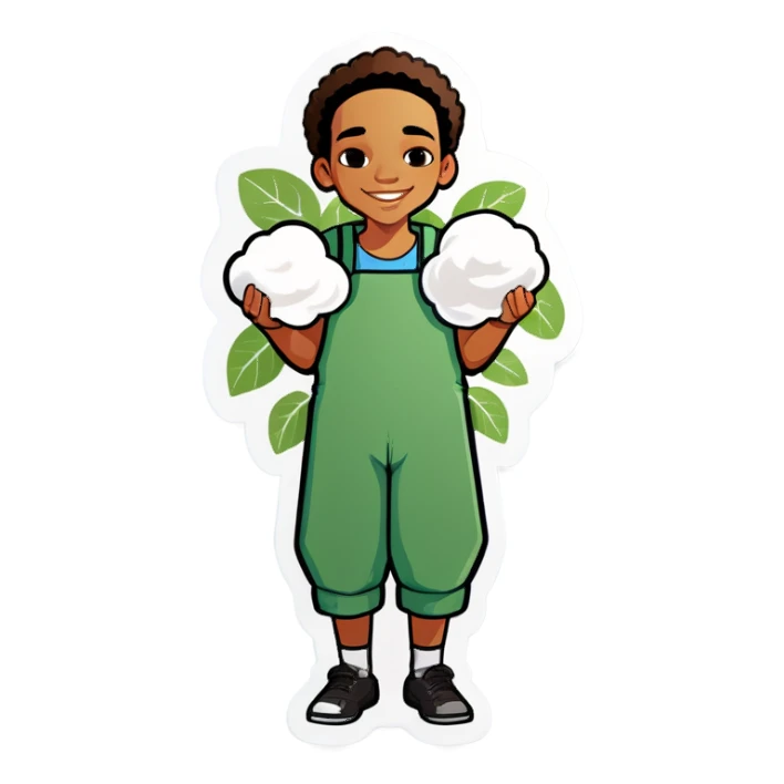 Light skin picking cotton sticker