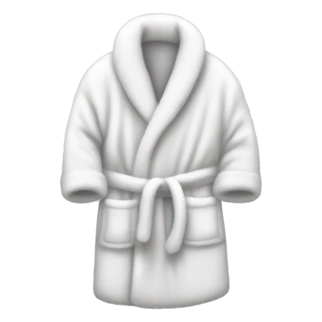 white fuzzy bathrobe sticker
