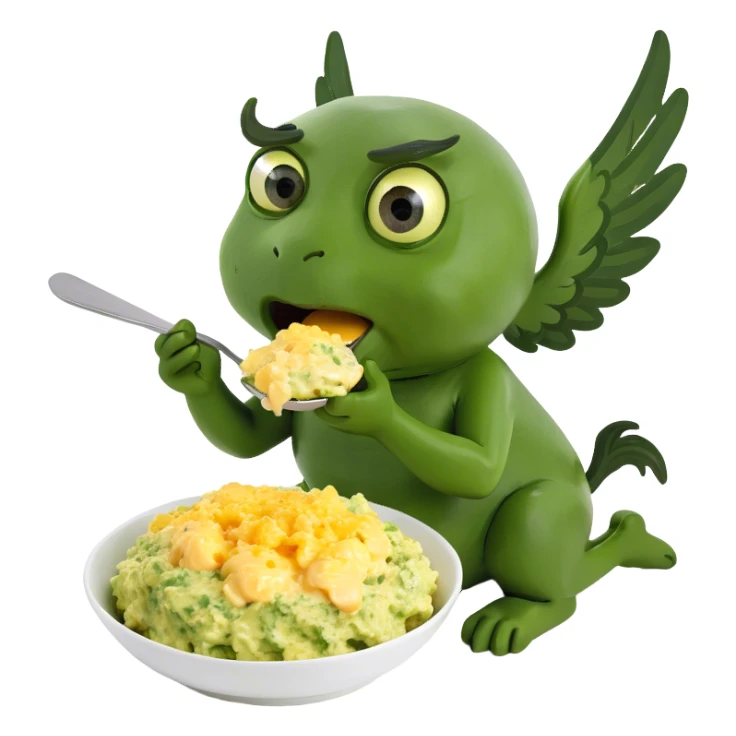 Angel eating scrambled eggs sticker
