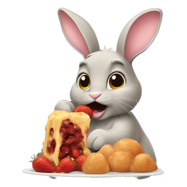 Bunny eating a Carrie  sticker