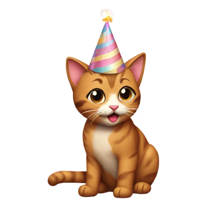 Cat birthday sticker