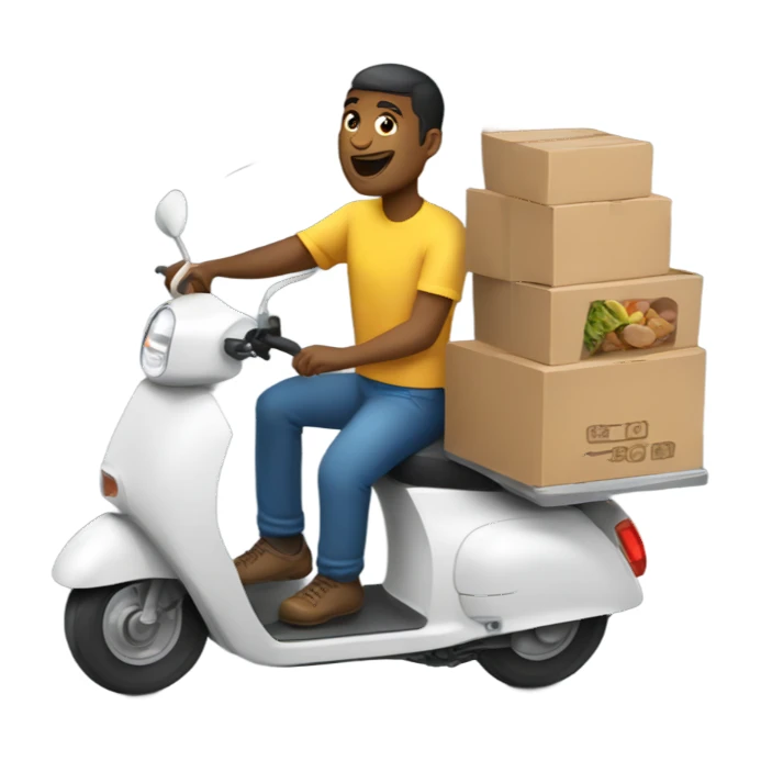 Gay man on scooter delivering food sticker