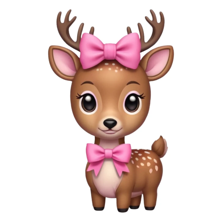 Pretty deer with pink bow sticker