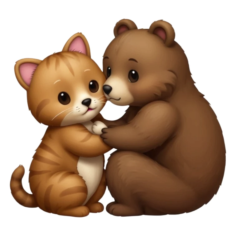 Bär küsst Katze sticker