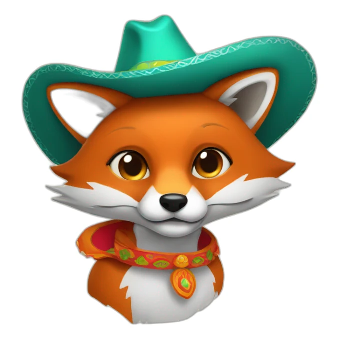 Fox with sombrero sticker