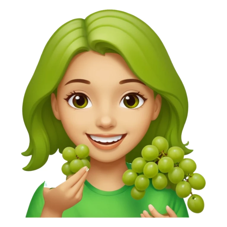 Light skinned girl eating grapes sticker