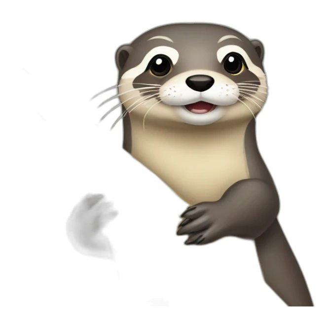 loutre sur une girape sticker