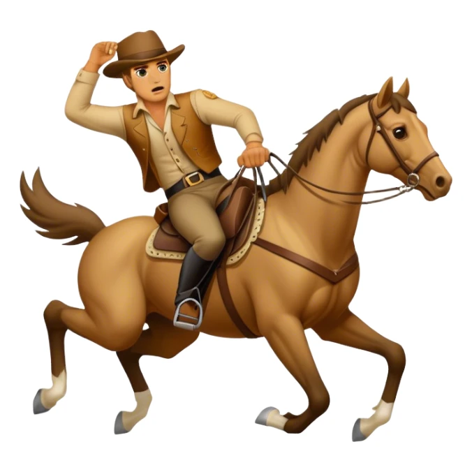 Butch Cassidy falling off his horse sticker