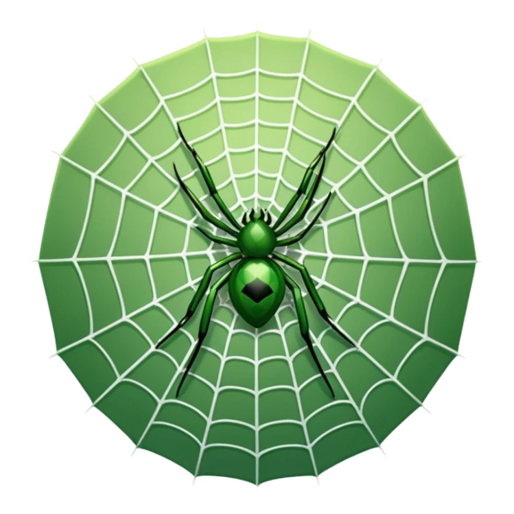 Green spider web sticker