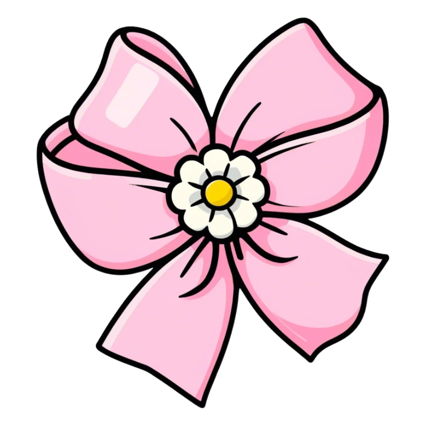 Coquette bow and flower  sticker