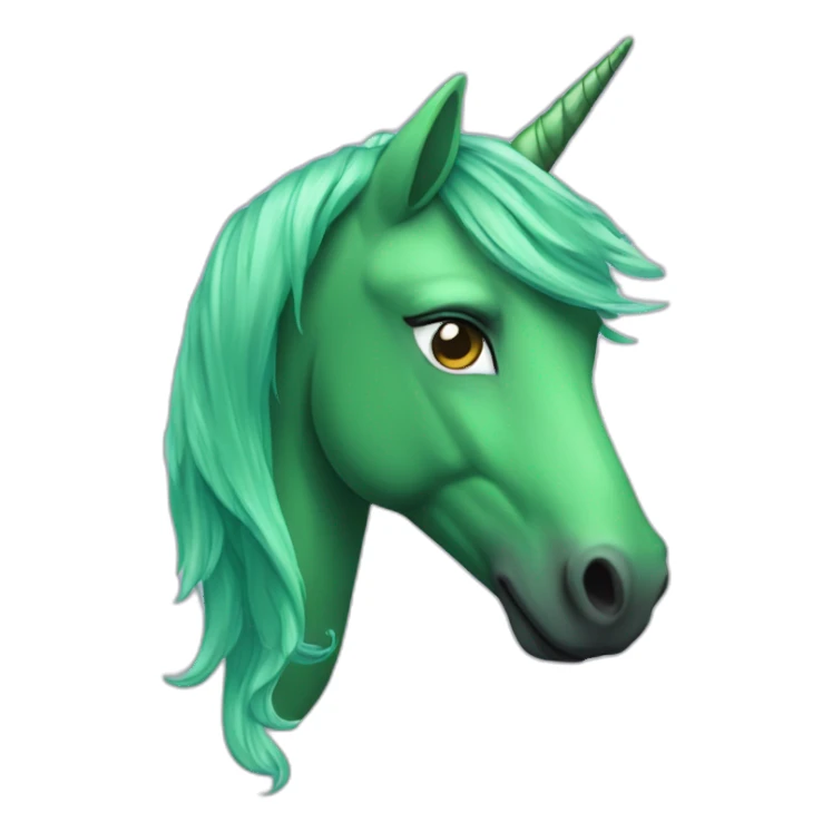 Licorne verte sticker