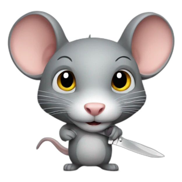 grey rat with knife sticker