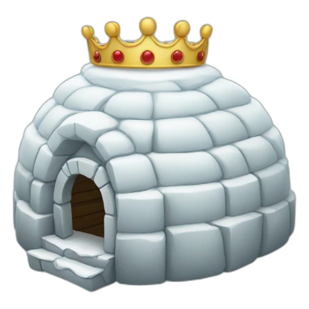 igloo with king crown on top sticker