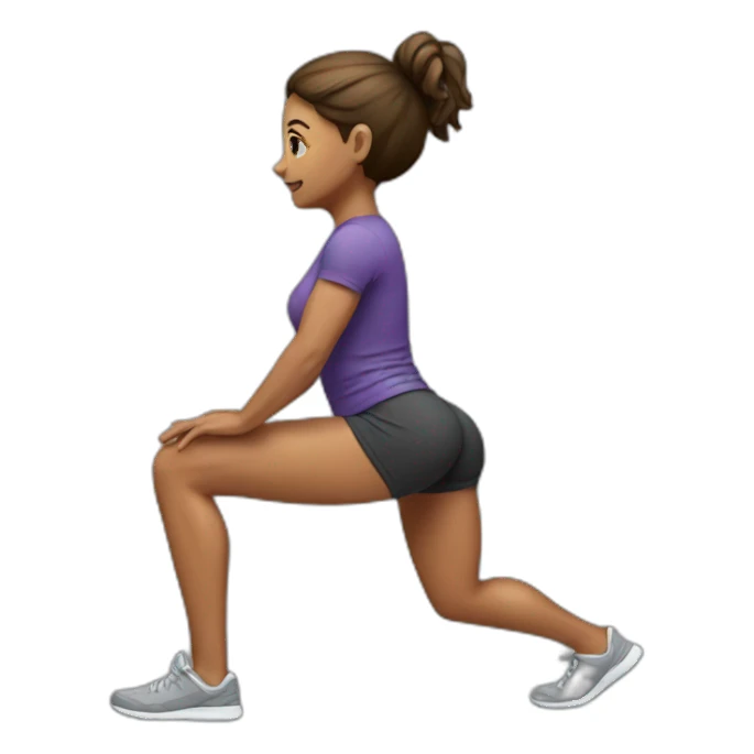  woman doing squats whith only leg sticker
